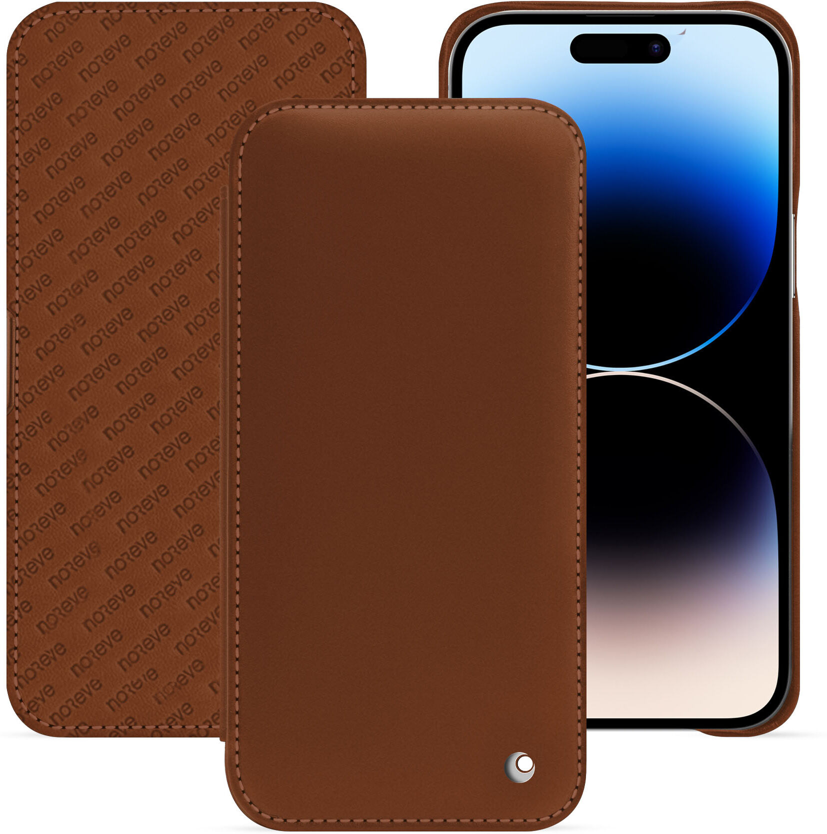 Noreve Custodia in pelle Apple iPhone 15 Pro Max Perpétuelle Marron