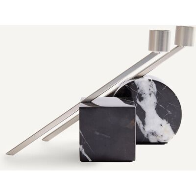 AM.PM Set di 2 candelieri in marmo, altezza 12,6 cm, SEBASTIANO AM.PM Set di 2 candelieri in marmo, altezza 12,6 cm, SEBASTIANO