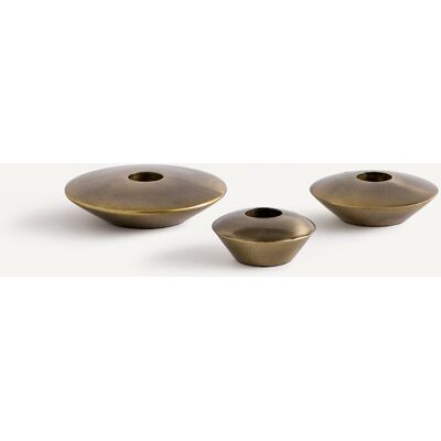 AM.PM Set di 3 portacandele in ottone invecchiato, Vira AM.PM Set di 3 portacandele in ottone invecchiato, Vira