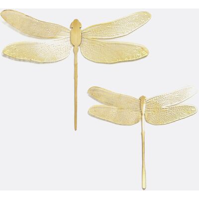LA REDOUTE INTERIEURS - Set di 2 libellule decorative - Ottone, Giallo LA REDOUTE INTERIEURS - Set di 2 libellule decorative - Ottone, Giallo