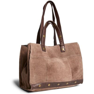 PIECES Grande borsa shopper in pelle liscia e scamosciata, Ava PIECES Grande borsa shopper in pelle liscia e scamosciata, Ava
