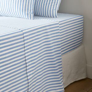 LA REDOUTE INTERIEURS Lenzuolo piatto in cotone, Soizic blu LA REDOUTE INTERIEURS Lenzuolo piatto in cotone, Soizic blu