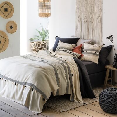 LA REDOUTE INTERIEURS Copriletto - Design etnico, Cotone, Beige LA REDOUTE INTERIEURS Copriletto - Design etnico, Cotone, Beige