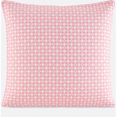 LA REDOUTE INTERIEURS Federa per cuscino in cotone lavato, Vichy floreale LA REDOUTE INTERIEURS Federa per cuscino in cotone lavato, Vichy floreale