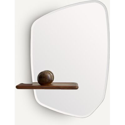 AM.PM Specchio asimmetrico con mensolina in noce, altezza 88,7 cm, NELLA AM.PM Specchio asimmetrico con mensolina in noce, altezza 88,7 cm, NELLA