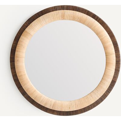 AM.PM Specchio rotondo in rattan bicolore, diametro 91 cm, MAE AM.PM Specchio rotondo in rattan bicolore, diametro 91 cm, MAE