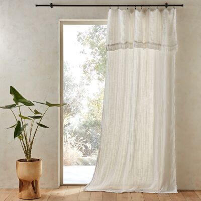 AM.PM Tenda Plumaka - 140x220 cm - Bianco - Lino e viscosa AM.PM Tenda Plumaka - 140x220 cm - Bianco - Lino e viscosa