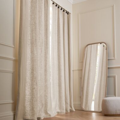 Tenda in lino AM.PM con anelli in pelle sintetica - Privacy Tenda in lino AM.PM con anelli in pelle sintetica - Privacy