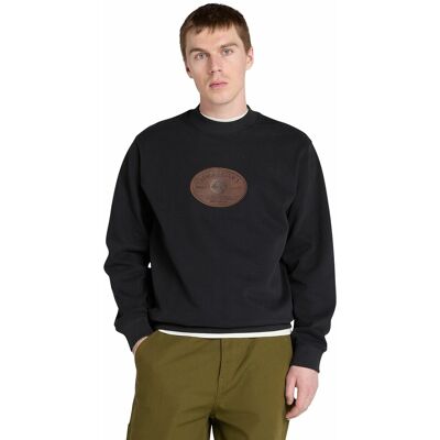 TIMBERLAND Felpa girocollo con logo in pelle TIMBERLAND Felpa girocollo con logo in pelle