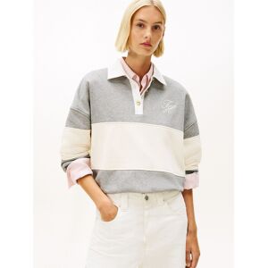 TOMMY HILFIGER Felpa stile rugby a righe con collo a polo e maniche lunghe TOMMY HILFIGER Felpa stile rugby a righe con collo a polo e maniche lunghe
