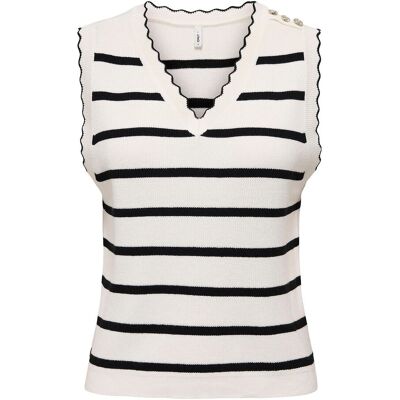 ONLY Maglia a righe, senza maniche, con scollo a V ONLY Maglia a righe, senza maniche, con scollo a V
