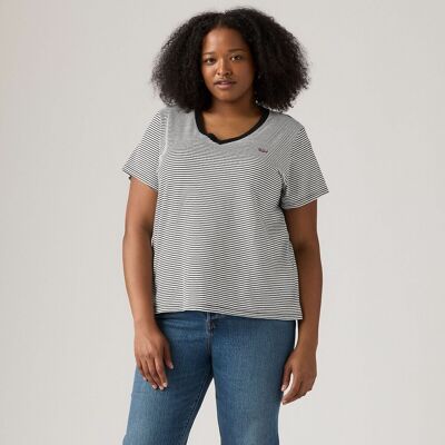 LEVI’S PLUS T-shirt a righe con maniche corte e scollo a V LEVI’S PLUS T-shirt a righe con maniche corte e scollo a V