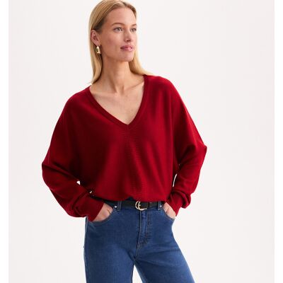 ANNE WEYBURN Maglia con scollo a V in maglia fine, misto lana ANNE WEYBURN Maglia con scollo a V in maglia fine, misto lana