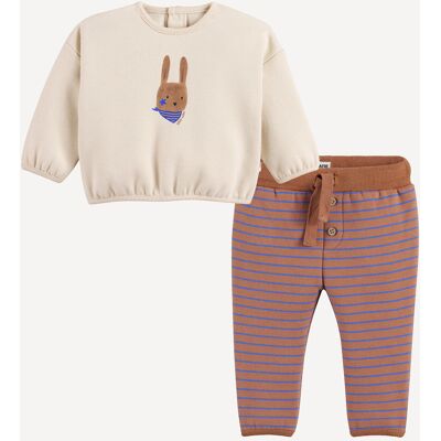 LA REDOUTE COLLECTIONS Set felpa e pantaloni in pile per neonati LA REDOUTE COLLECTIONS Set felpa e pantaloni in pile per neonati