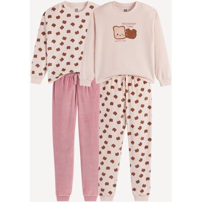 LA REDOUTE COLLECTIONS Confezione da 2 pigiami di velluto, stampa brioche LA REDOUTE COLLECTIONS Confezione da 2 pigiami di velluto, stampa brioche