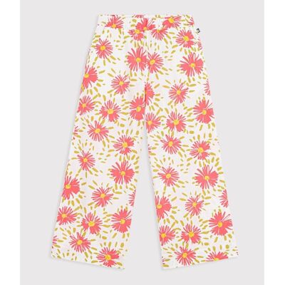PETIT BATEAU Pantaloni in cotone con motivo floreale PETIT BATEAU Pantaloni in cotone con motivo floreale