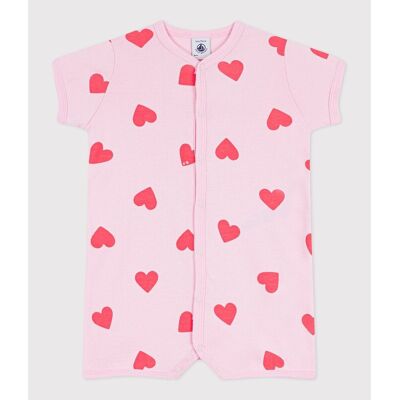 PETIT BATEAU Tutina corta, cotone, stampa cuori PETIT BATEAU Tutina corta, cotone, stampa cuori