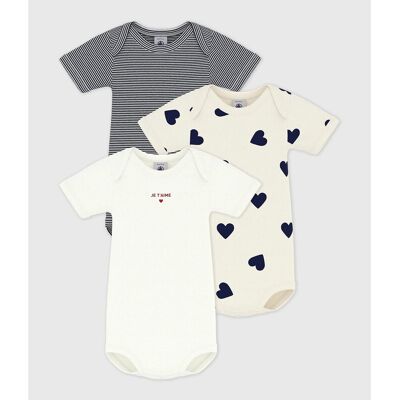 PETIT BATEAU Confezione da 3 body maniche corte PETIT BATEAU Confezione da 3 body maniche corte