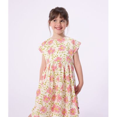 PETIT BATEAU Abito in cotone a maniche corte, stampa a fiori PETIT BATEAU Abito in cotone a maniche corte, stampa a fiori