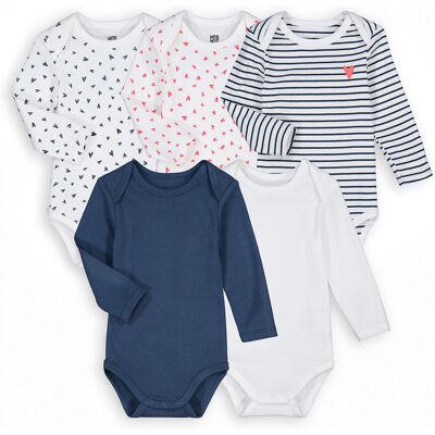 LA REDOUTE COLLECTIONS Confezione da 5 body maniche lunghe a coste LA REDOUTE COLLECTIONS Confezione da 5 body maniche lunghe a coste