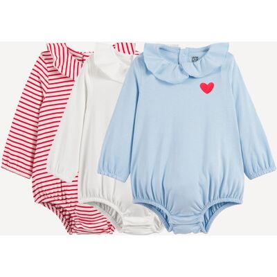 LA REDOUTE COLLECTIONS Set di 3 tutine con maniche lunghe e colletto claudine LA REDOUTE COLLECTIONS Set di 3 tutine con maniche lunghe e colletto claudine