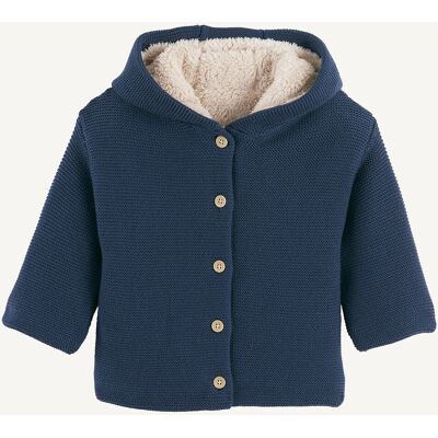 LA REDOUTE COLLECTIONS Cardigan con cappuccio in maglia spessa con fodera in sherpa LA REDOUTE COLLECTIONS Cardigan con cappuccio in maglia spessa con fodera in sherpa