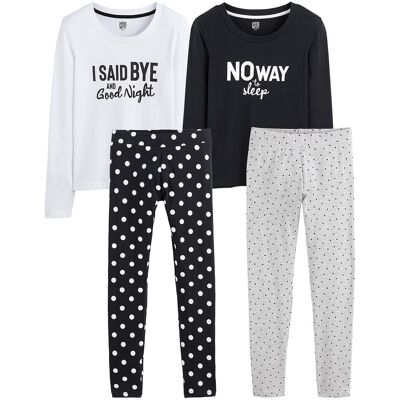 LA REDOUTE COLLECTIONS Confezione da 2 pigiama con scritta e a pois LA REDOUTE COLLECTIONS Confezione da 2 pigiama con scritta e a pois