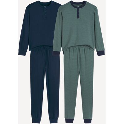 LA REDOUTE COLLECTIONS Confezione da 2 pigiami maglia a serafino in jersey LA REDOUTE COLLECTIONS Confezione da 2 pigiami maglia a serafino in jersey