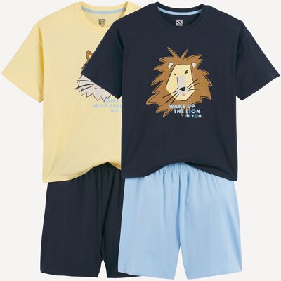 LA REDOUTE COLLECTIONS Confezione da 2 pigiami corti in jersey motivo animali LA REDOUTE COLLECTIONS Confezione da 2 pigiami corti in jersey motivo animali