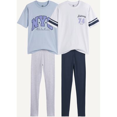LA REDOUTE COLLECTIONS Confezione da 2 pigiami con t-shirt oversize, campus LA REDOUTE COLLECTIONS Confezione da 2 pigiami con t-shirt oversize, campus