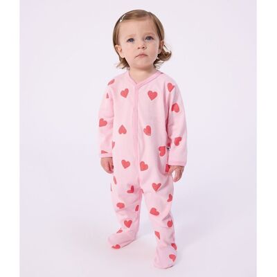 PETIT BATEAU Pigiama in cotone, stampa cuori PETIT BATEAU Pigiama in cotone, stampa cuori