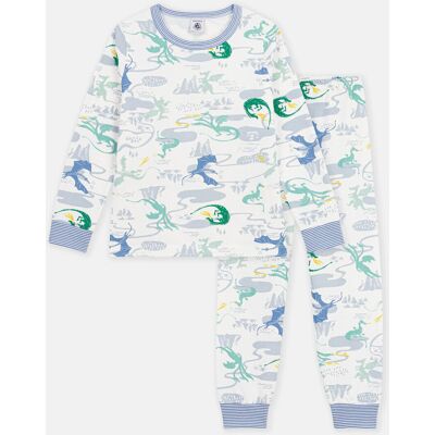 PETIT BATEAU Pigiama in felpa, con stampa con draghi PETIT BATEAU Pigiama in felpa, con stampa con draghi