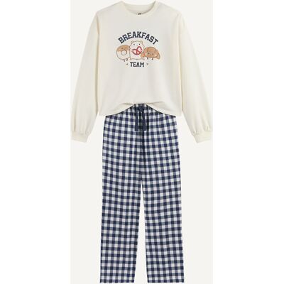 LA REDOUTE COLLECTIONS Pigiama con maglia in felpa e pantaloni in flanella LA REDOUTE COLLECTIONS Pigiama con maglia in felpa e pantaloni in flanella