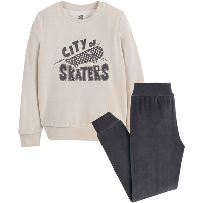 LA REDOUTE COLLECTIONS Pigiama in velluto, stampa skate LA REDOUTE COLLECTIONS Pigiama in velluto, stampa skate