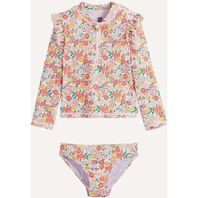 LA REDOUTE COLLECTIONS Costume da bagno a 2 pezzi, stampa floreale, T-shirt con protezione UV LA REDOUTE COLLECTIONS Costume da bagno a 2 pezzi, stampa floreale, T-shirt con protezione UV