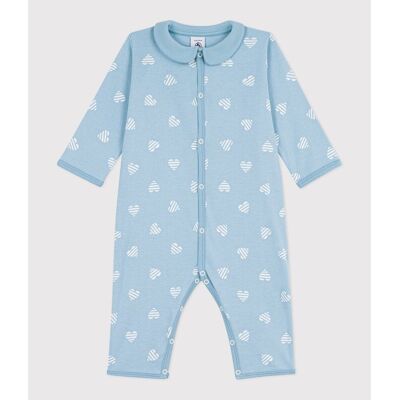 PETIT BATEAU Pigiama in cotone, senza piedi, stampa cuori PETIT BATEAU Pigiama in cotone, senza piedi, stampa cuori