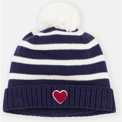 PETIT BATEAU Berretto a righe in maglia, foderato in pile PETIT BATEAU Berretto a righe in maglia, foderato in pile