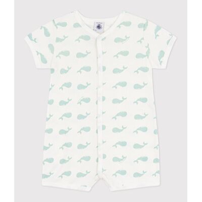 PETIT BATEAU Tutina corta, in cotone, stampa balene PETIT BATEAU Tutina corta, in cotone, stampa balene