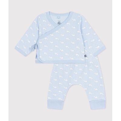 PETIT BATEAU Set lungo a 2 pezzi, cotone, stampa con balene PETIT BATEAU Set lungo a 2 pezzi, cotone, stampa con balene