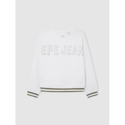 Felpa Bianca Pepe Jeans PG581331 - Casual Felpa Bianca Pepe Jeans PG581331 - Casual