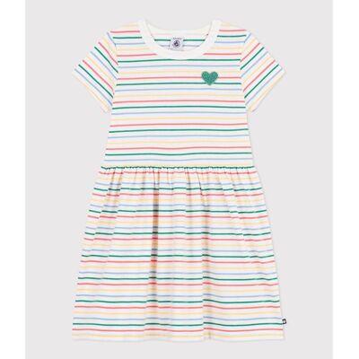 PETIT BATEAU Abito a maniche corte in cotone a righe PETIT BATEAU Abito a maniche corte in cotone a righe