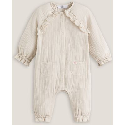 LA REDOUTE COLLECTIONS Tutina lunga con volants, garza di cotone LA REDOUTE COLLECTIONS Tutina lunga con volants, garza di cotone