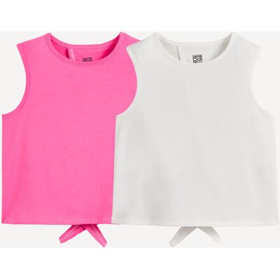 LA REDOUTE COLLECTIONS Set di 2 canottiere, schiena aperta con nodo LA REDOUTE COLLECTIONS Set di 2 canottiere, schiena aperta con nodo