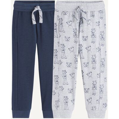 LA REDOUTE COLLECTIONS Set di 2 pantaloni jogger in jersey flammé LA REDOUTE COLLECTIONS Set di 2 pantaloni jogger in jersey flammé