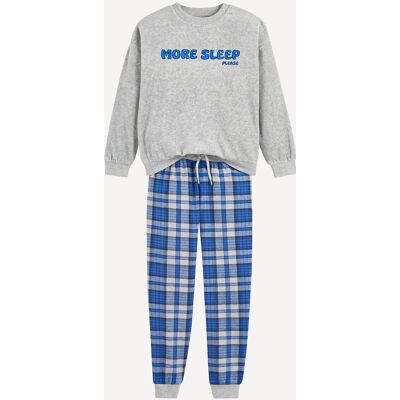 LA REDOUTE COLLECTIONS Pigiama con scritta e pantaloni a quadri LA REDOUTE COLLECTIONS Pigiama con scritta e pantaloni a quadri