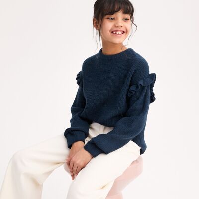 LA REDOUTE COLLECTIONS Maglione girocollo in fine maglia con volant LA REDOUTE COLLECTIONS Maglione girocollo in fine maglia con volant