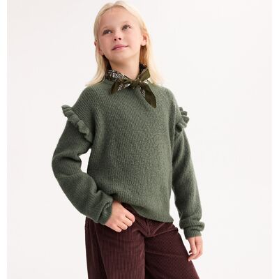 LA REDOUTE COLLECTIONS Maglione girocollo in fine maglia con volant LA REDOUTE COLLECTIONS Maglione girocollo in fine maglia con volant