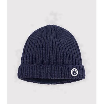 PETIT BATEAU Berretto per neonati a tinta unita in maglia con fodera in pile PETIT BATEAU Berretto per neonati a tinta unita in maglia con fodera in pile