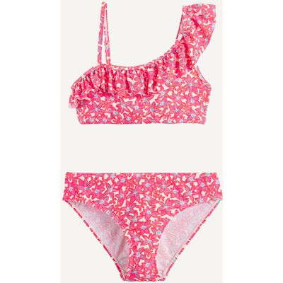 LA REDOUTE COLLECTIONS Costume da bagno 2 pezzi, con top asimmetrico con volant, stampa floreale LA REDOUTE COLLECTIONS Costume da bagno 2 pezzi, con top asimmetrico con volant, stampa floreale