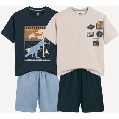 LA REDOUTE COLLECTIONS Confezione da 2 pigiami corti in jersey, motivo dinosauri LA REDOUTE COLLECTIONS Confezione da 2 pigiami corti in jersey, motivo dinosauri